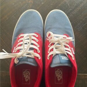 Vans Red and Blue Canvas Shoes